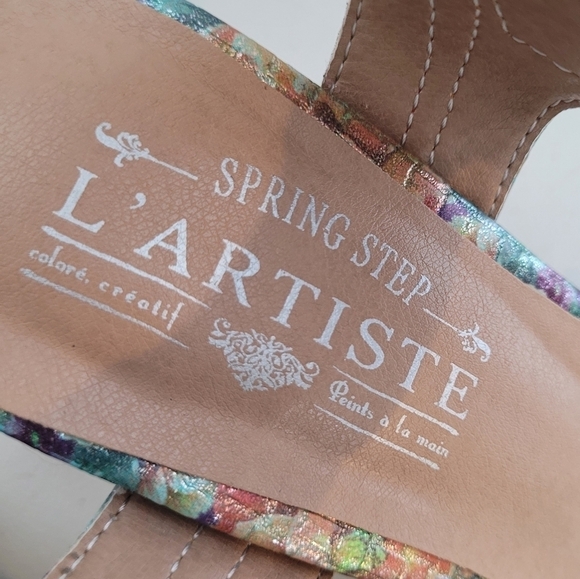 L'Artiste by Spring Step Vogeush Floral Leather Heeled Sandal - Size 36 (5.5/6) - Picture 13 of 16